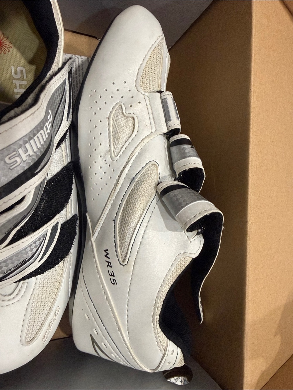 Shimano WR35 White and Black Men's Road Cycling Shoes